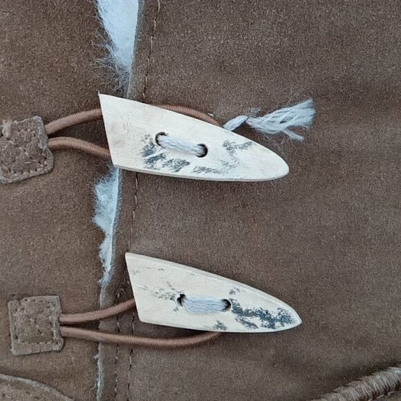 Bearpaw Women's Brown Suede Sheepskin Wool Lined Boots Size 7 - Picture 3 of 5